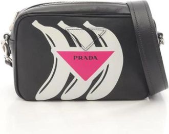 Prada Pre-owned Cross Body Bags, female, Black, Size: ONE SIZE Pre-owned Vintage Leather Cross Body Bag