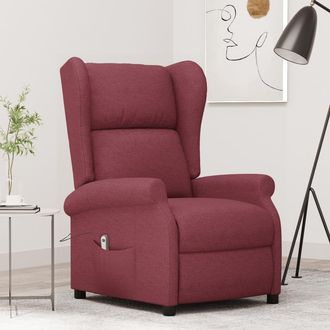 vidaXL Vidaxl - Sill&oacute;n Orejero Reclinable El&eacute;ctrico De Tela Rojo Tinto