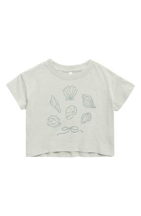 Rylee + Cru Seashells Cotton Graphic T-Shirt in Seafoam at Nordstrom, Size 12-18M