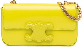 Celine Pre-owned Celine Calfskin Cuir Triomphe Chain Shoulder Bag Ladies U-CU-0282