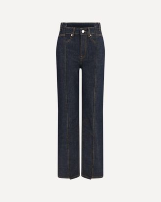 Ganni Slub Denim Fold Jeans Female 28