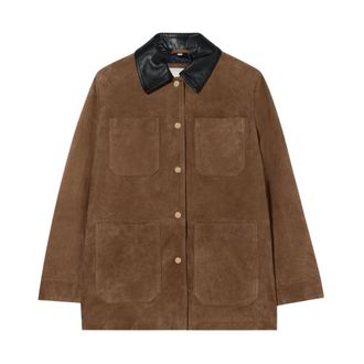 Brooks Brothers Chaqueta Barn con Cuello Contrastado - Jackets - Mujer - Marr&oacute;n - XS