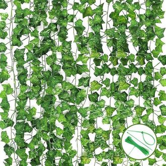OEM Dailygoods - Hiedra Artificial, 12 Piezas - Guirnalda De Plantas Artificiales - Decoraci&oacute;n