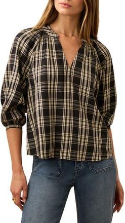 Faherty Portia Plaid Top in Black And White Plaid at Nordstrom Rack, Size Xx-Small