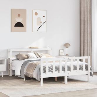 Berkfield Home Bed Frame without Mattress White 120x200 cm Solid Wood Pine | Size: Small Double