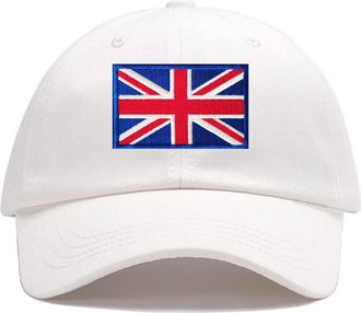 Generic Embroidered United Kingdom Flag Patch Baseball Cap United Kingdom Hats for Men Women British Dad Hat Gifts, White, One Size