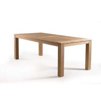 Macabane Mesa de jard&iacute;n de madera de teca 6/8 personas de 220x100 cm