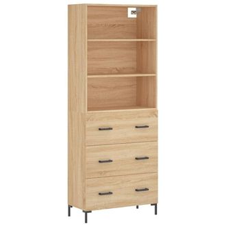 Berkfield Home Highboard Sonoma Oak 69.5x34x180 cm Engineered Wood in Brown