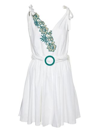 Sandro embroidered belt mini dress - White
