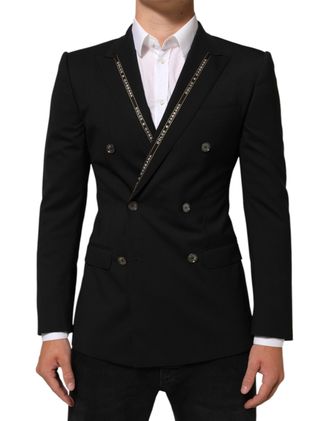 Dolce & Gabbana Black SICILIA Double Breasted Jacket Mens Blazer