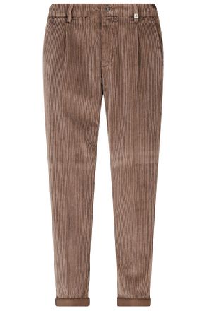 Myths Dark Brown 1 Pinces Corduroy Straight-Leg Pants