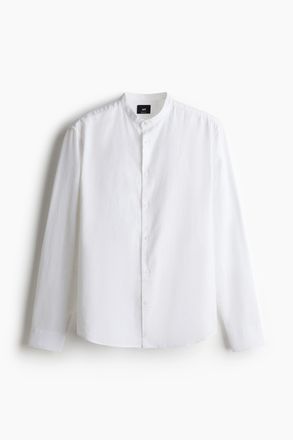 H&M Hemd aus Leinenmix in Regular Fit - Weiss