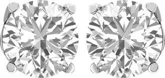 Diamond2Deal 14k White Gold 0.75Ct Round Lab Grown Diamond Solitaire Stud Earrings