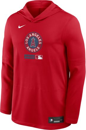Nike Los Angeles Angels City Connect Nike Mens Dri-FIT MLB Long-Sleeve Hooded Top in Red | 03B962QANG-Z4C