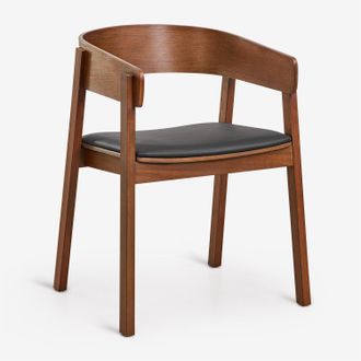 Sklum Pack De 2 Sillas De Comedor Con Reposabrazos En Madera De Roble Olsen Sklum