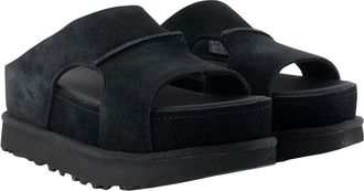 UGG Womens Goldenstar Hi Cutout Sandals Black Calfskin