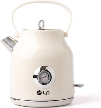 OEM Hervidor El&eacute;ctrico Retro De 1,7 L, Acero Inoxidable, Color Crema, Con Pantalla De Temperatura Y Base Giratoria De 360&deg; - Ulisem