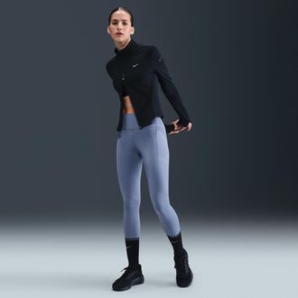 Nike Womens Swift High-Waisted 7/8 Running Leggings with Pockets in Blue | HJ2252-499
