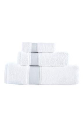 Brooks Brothers Ottoman Rolls Turkish Cotton 3-Piece Bath Essential Towels in Silver/White at Nordstrom Rack