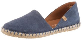 Verbenas Espadrille VERBENAS CARMEN SERRAJE, Damen, Gr. 35, blau (jeansblau), Veloursleder, Schuhe Espadrille, Schlupfschuh, Sommerschuh, Loafer mit typischem 
