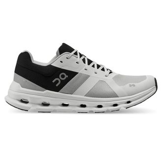 On Mens Cloudrunner Sneakers, Glacier | Black, 12.5