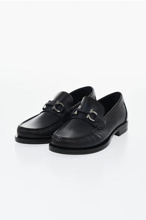 Ferragamo Leather Loafers FORT with Front Bit size 40