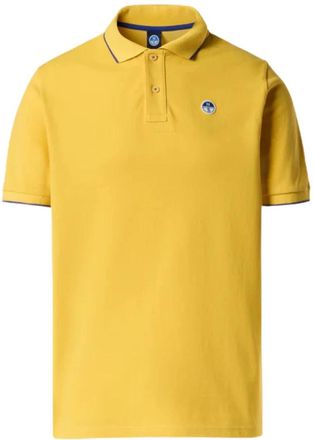 North Sails Biologisch katoenen gestreept poloshirt met logo - Heren - Polos - Geel - 2XL - Katoen - Tops