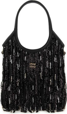 Miu Miu Embellished Fabric Handbag