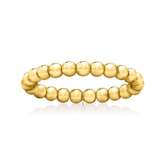 RS Pure by Ross-Simons 3mm 14kt Yellow Gold Bead Stretch Ring