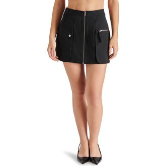 Steve Madden Mila Zip Cargo Miniskirt in Black at Nordstrom Rack, Size Large