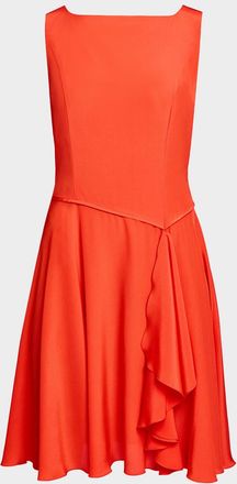 Santorelli Emmy Draped Silk Crepe De Chine Dress