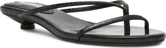 Steve Madden Terry Kitten Heel Flip Flop in Black Snake at Nordstrom, Size 6