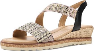 Easy Spirit Sabina Womens Wedge Shoes Black/Pink : 9.5 M (B), Faux Leather