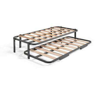 HOGAR 24 Hogar24 - Cama Nido con 2 somieres estructura reforzada doble barra superior + 6 patas. Varias medidas 90X190