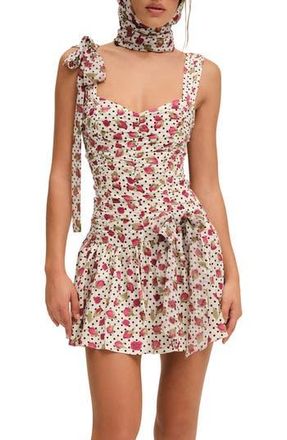 For Love & Lemons Betty Bud Fit & Flare Minidress in White at Nordstrom Rack, Size Medium