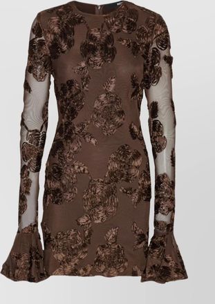 Rotate floral embroidered dress sheer sleeves