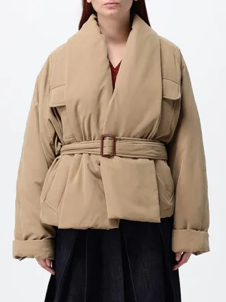 Tela Robe-Style Padded Jacket with Shawl Collar and Belt