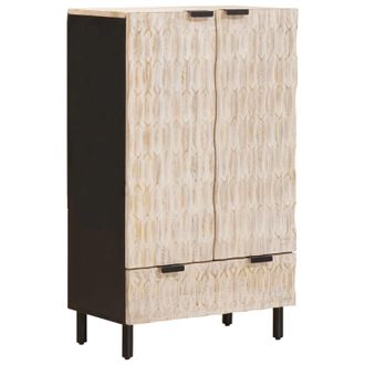 vidaXL Aparador Alto Con Caj&oacute;n Acabado De Lavado 60 X 33 X 100 Cm Vidaxl
