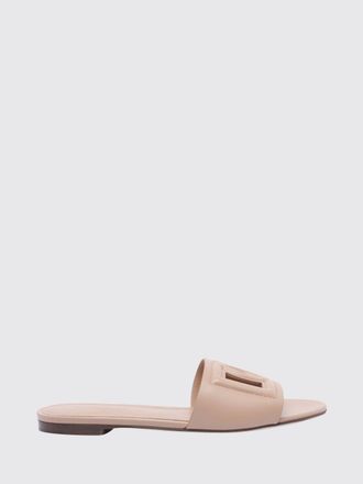 Dolce & Gabbana Leather Mule Sandals with DG Monogram and Low Heel