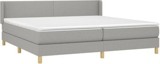 vidaXL Vidaxl - Cama Box Spring Con Colch&oacute;n Tela Gris Claro 200x200 Cm