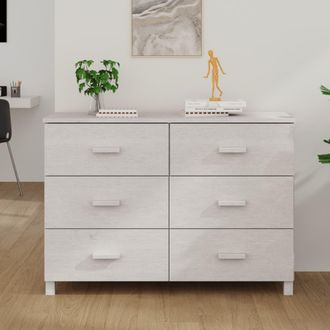 vidaXL Vidaxl - Aparador Hamar Madera Maciza De Pino Blanco 113x40x80 Cm