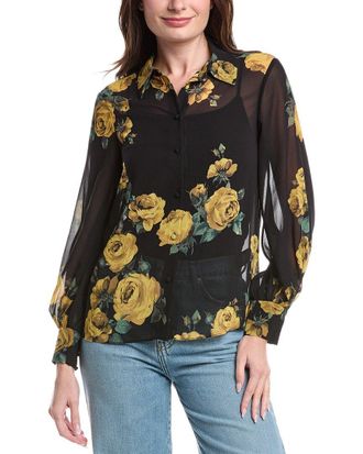 Alice & Olivia Alice + Olivia Candace Blouson Sleeve Top