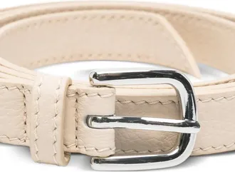 Eleventy Metal-Buckle Leather Belt - Beige