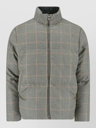 Thom Browne casual high collar jacket striped quilting