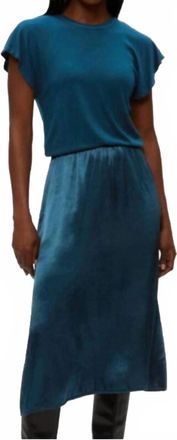 Michael Stars Meryl Midi Satin Dress In Rainforest