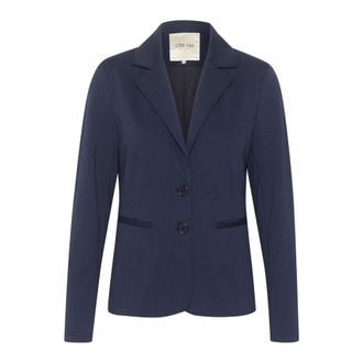 Cream Blazer Azul Marino con Cuello y Botones - Jackets - Mujer - Azul - 2XL