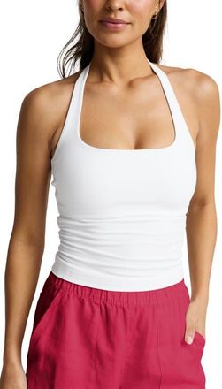 Beyond Yoga Spacedye Halter Crop Tank in Cloud White at Nordstrom, Size X-Large