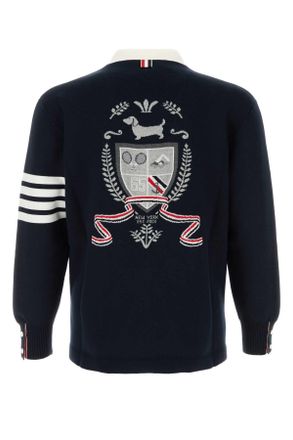 Thom Browne Mkc634ay3043 415 Navy Cotton Polyamide Maglie Sweater