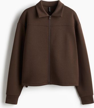 H&M Scuba-Sweatshirt mit Reissverschluss - Brown