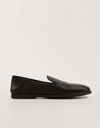 Vagabond Shoemakers - Sammie - Mocassini senza lacci in pelle neri con punta arrotondata-Nero